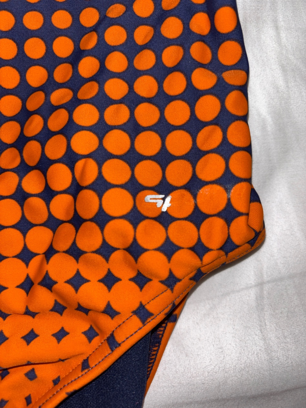 Orange & Navy One-Piece Swimsuit